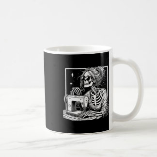 Taza De Café Bun Hair Skeleton Sewer Quilter Halloween Sew Muje