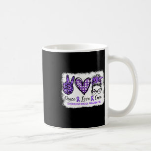 Taza De Café Bun Peace Love Cure Purple Ribbon Sobredosis Opioi