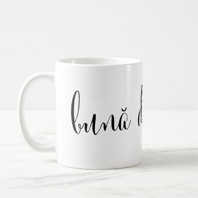 Taza De Café bună dimineața Good Morning Mug rumano (Izquierda)
