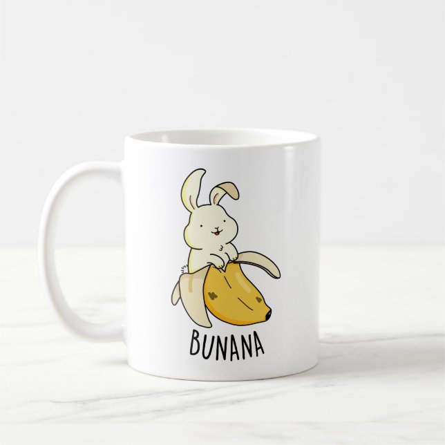 Taza De Café Bunana Graciosa Bunny En Un Bollo De Banana (Izquierda)