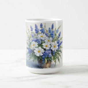 Taza De Café Bunch of Flowers Elegant Watercolor