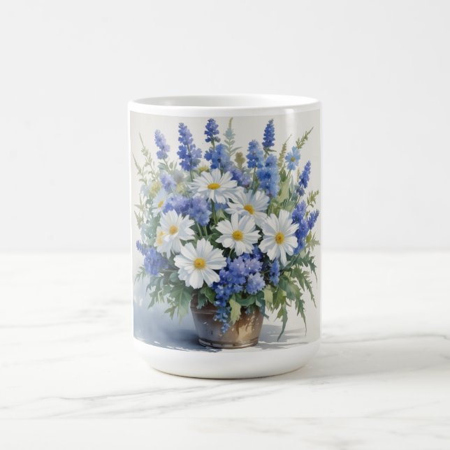 Taza De Café Bunch of Flowers Elegant Watercolor (Centro)