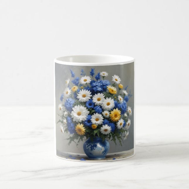 Taza De Café Bunch of Flowers Elegant Watercolor (Centro)