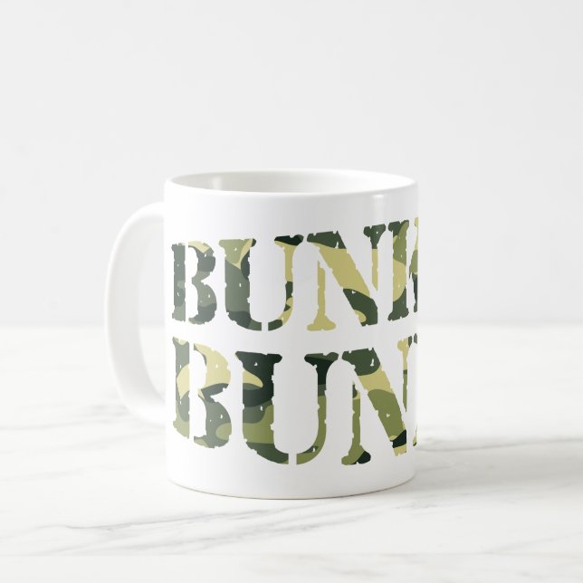 TAZA DE CAFÉ BUNKER BUNNY CAMO / CAMOUFLAJE (Anverso izquierdo)