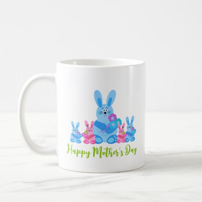 Taza De Café Bunnies con flores (Izquierda)