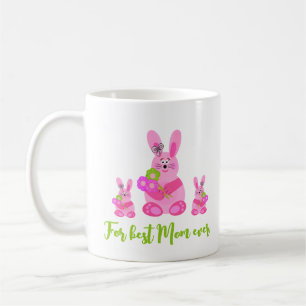 Taza De Café Bunnies con flores