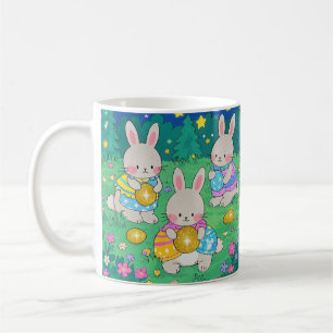 Taza De Café Bunnies de Pascua con huevos de Pascua