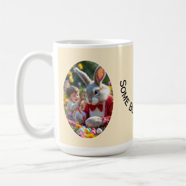 Taza De Café Bunny and Child Photo Oval Frame Easter (Izquierda)