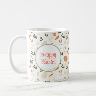 Taza De Café Bunny and Eggs Floral