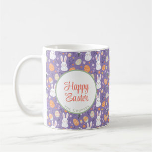 Taza De Café Bunny and Eggs Floral