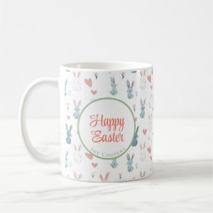 Taza De Café Bunny and Eggs Floral