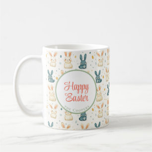Taza De Café Bunny and Eggs Floral