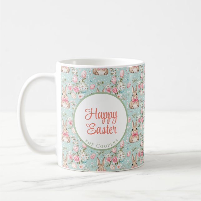 Taza De Café Bunny and Eggs Floral (Izquierda)