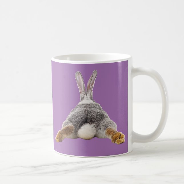 Taza De Café Bunny Butt Tail Cute Easter Purple Mug (Derecha)