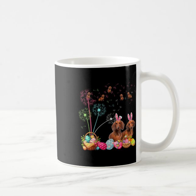Taza De Café Bunny Dachshunds Dandelions Hu (Derecha)