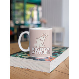 Taza De Café Bunny de actitud positiva - Cute kawai Motivaciona