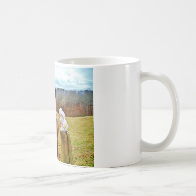 Taza De Café Bunny de Pascua y caballo marrón (Derecha)