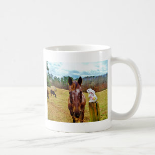 Taza De Café Bunny de Pascua y caballo marrón