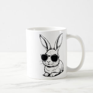 Taza De Café Bunny Face Con Sungles Easter Day Para Hombres Ki