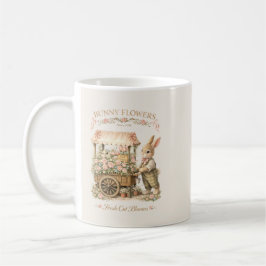 Taza De Café Bunny Flowers Vintage Bunny Art
