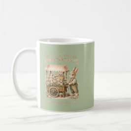 Taza De Café Bunny Flowers Vintage Bunny Art