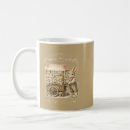 Taza De Café Bunny Flowers Vintage Bunny Art
