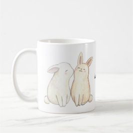 Taza De Café Bunny Kiss Cute Rabbit Kissing Nombre personalizad