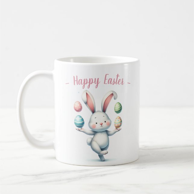 Taza De Café Bunny Malabarismos Huevos de Pascua (Izquierda)