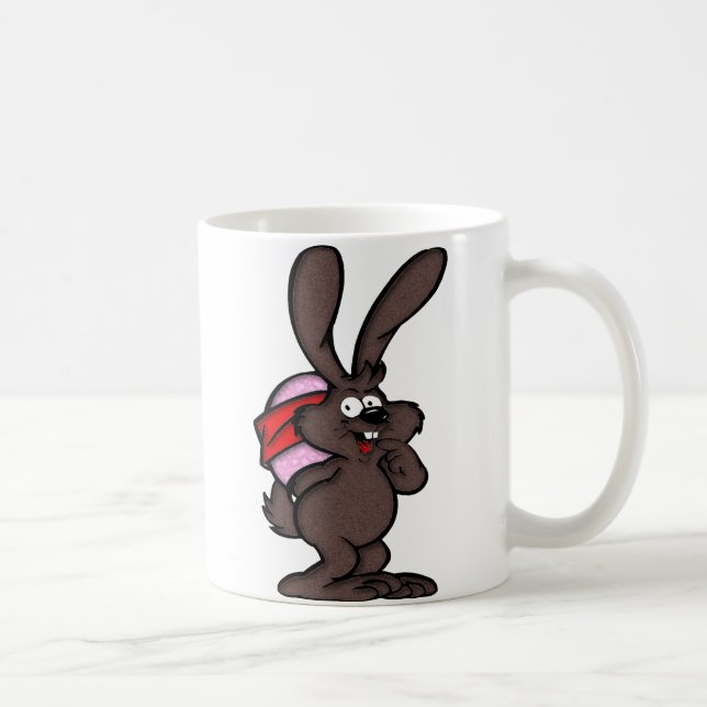 Taza De Café Bunny marrón, Pascua feliz (Derecha)