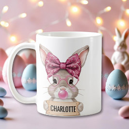 Taza De Café Bunny personalizado de pascua con diseño de conejo