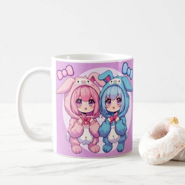 Taza De Café Bunny Twins (Con donut)