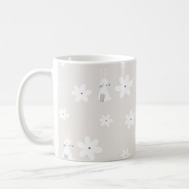 Taza De Café Bunny y Floral Mug juguetón (Izquierda)