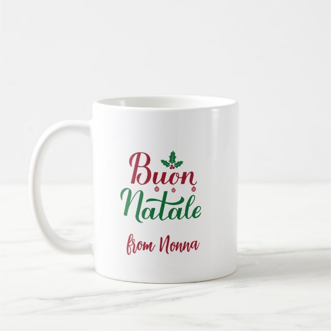 Taza De Café Buon Natale Custom Italian Christmas (Izquierda)