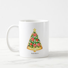 Taza De Café Buon Natale Italiano Feliz Navidad Pizza Slice