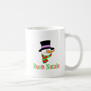 Taza De Café Buon Natale Italiano Feliz Navidad Snowman Mug