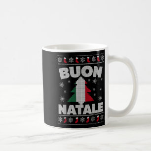 Taza De Café Buon Natale Merry Christmas Tree Italiano Ugly Xma
