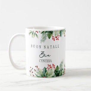 Taza De Café Buon Natale Personalizado Aunt Zia
