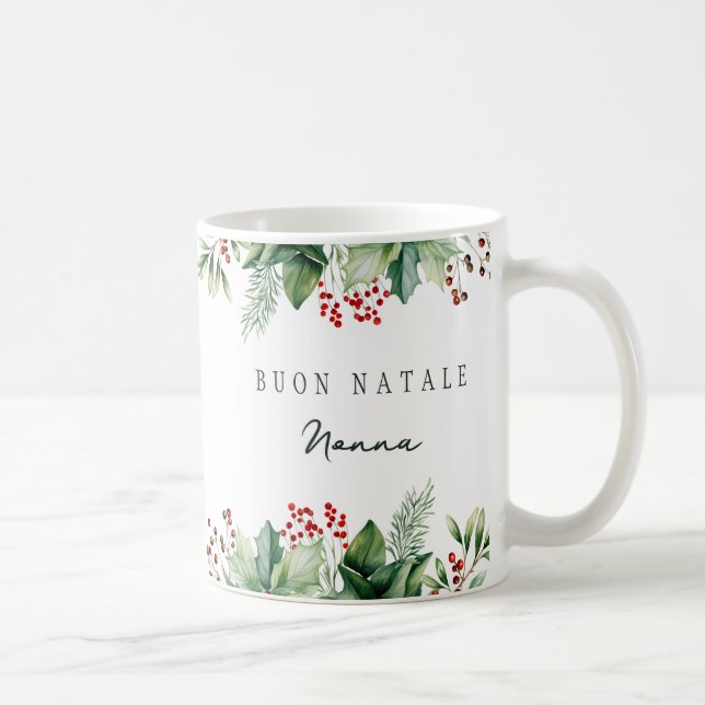 Taza De Café Buon Natale Personalizado Nonna (Derecha)