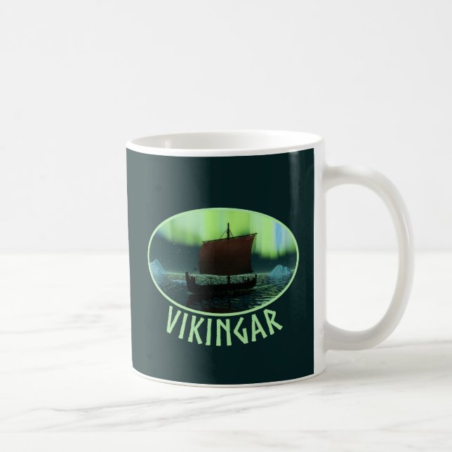 Taza De Café Buque Viking Y Luces Del Norte (Derecha)