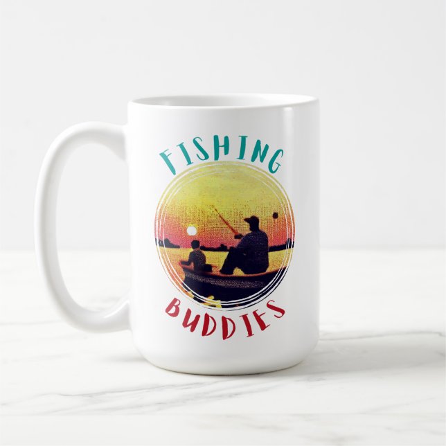 Taza De Café Buques pesqueros - Padres y niños pescando juntos (Izquierda)