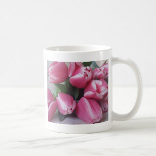 Taza De Café Buquete de primavera floral de tulipanes rosados, 