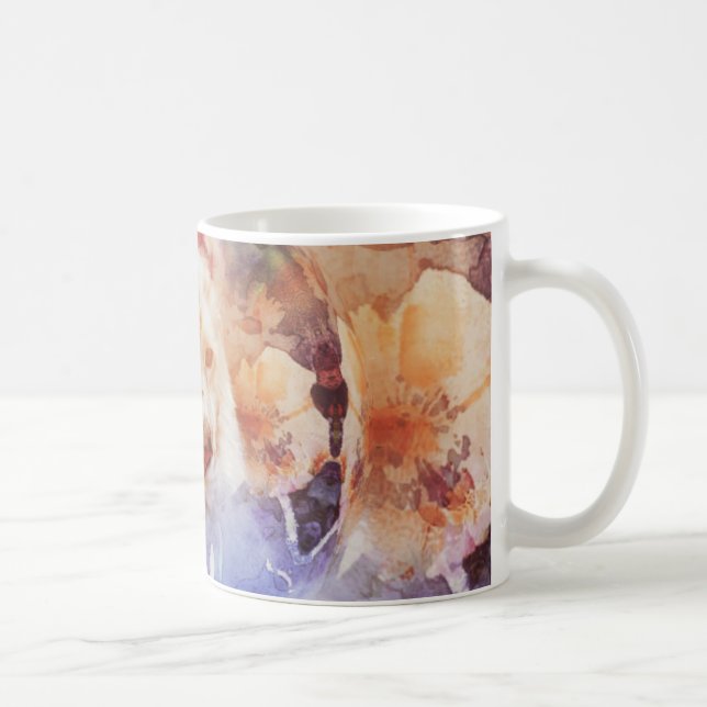 Taza De Café Burbuja Floral de Tigre Blanco (Derecha)
