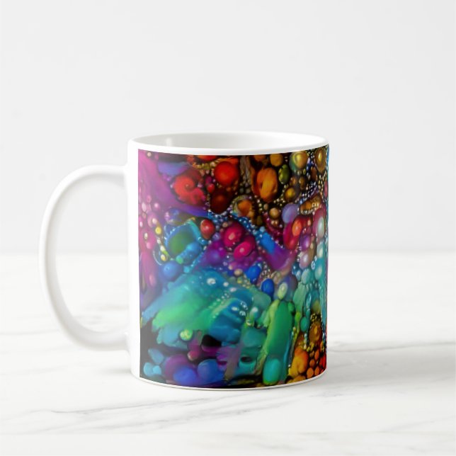 Taza De Café Burbuja psicodélica explota dias abstractas (Izquierda)