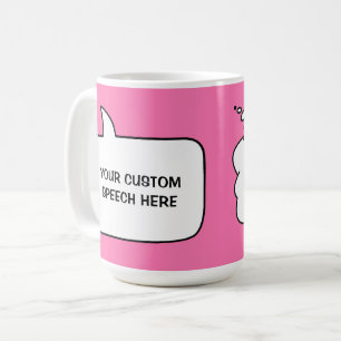 Taza De Café Burbujas de habla con texto y color personalizados
