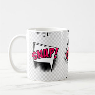 Taza De Café Burbujas de palabras cómicas con sombra de semiton