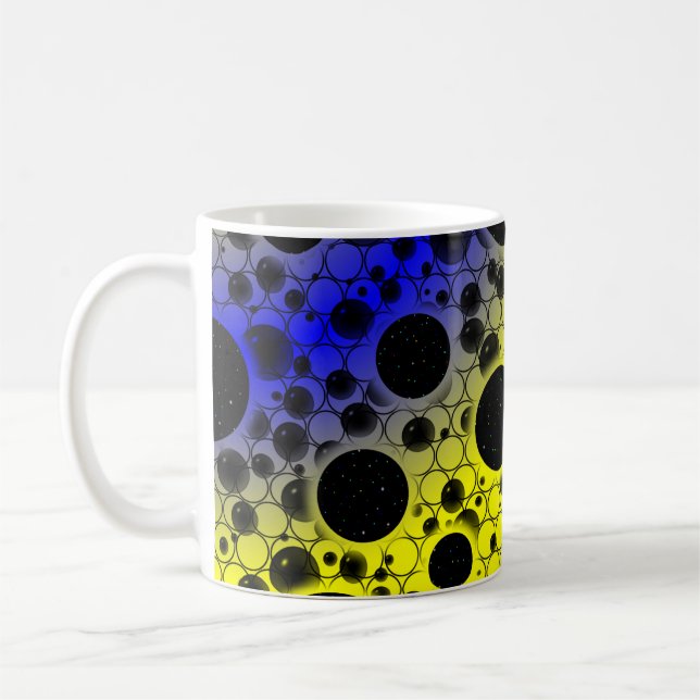 Taza De Café Burbujas Espaciales - Amarillo/Azul (Izquierda)