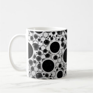 Taza De Café Burbujas Espaciales - Blanco/Plata