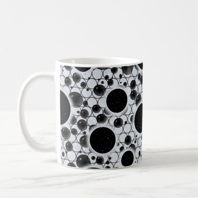 Taza De Café Burbujas Espaciales - Brillo Blanco (Izquierda)