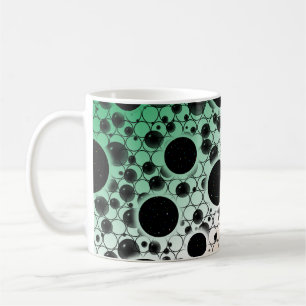 Taza De Café Burbujas Espaciales de Manchas - Verde/Blanco/Nara