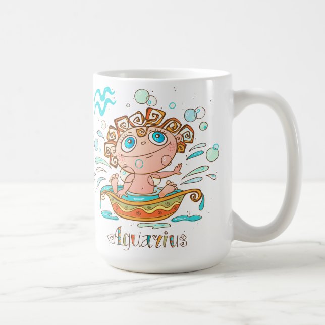 Taza De Café Burbujas infantiles de Cute Aquarius (Derecha)